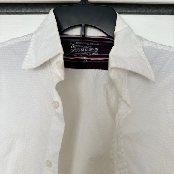 Men’s Guess French Cuff Shirt - Blue White - Size S - Picture 2 of 4